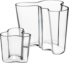 Iittala - Alvar Aalto vase sett 2 stk 9,5 + 16 cm klar