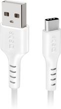 SBS data- og opladningskabel USB 2.0 - USB C 1,5 meter - Hvid