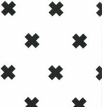 Noordwand Fabulous World Veggpanel Cross hvit og svart 67104-6