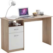 FMD Skrivebord med 1 skuff 123x50x76,5 cm eik og hvit