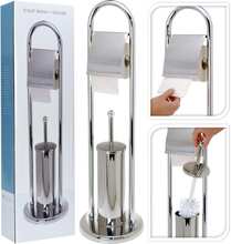 Bathroom Solutions Toalettpapir-/børsteholder rustfritt stål sølv