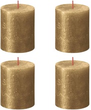 Bolsius Blockljus Shimmer 4-pack 80x68 mm guld