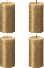 Bolsius Blockljus Shimmer 4-pack 130x68 mm guld