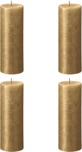 Bolsius Blockljus Shimmer 4-pack 190x68 mm guld