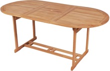 vidaXL Hagebord 180x90x75 cm heltre teak