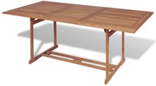 vidaXL Hagebord 180x90x75 cm heltre teak