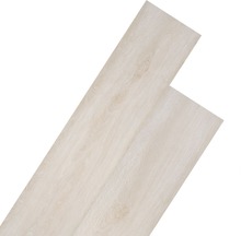 vidaXL Ikke-klebende PVC-gulvplanker 5,26 m² 2 mm eik klassisk hvit