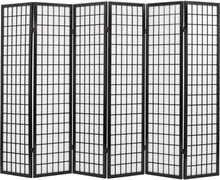 vidaXL Sammenleggbar romdeler 63 paneler japansk stil 240x170 cm svart