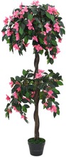 vidaXL Kunstig rododendronplante med potte 155 cm grønn og rosa