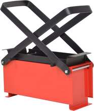 vidaXL Papirbrikettpresse stål 34x14x14 cm svart og rød