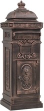 vidaXL Postkasse på søyle aluminium gammeldags rustbestandig bronse
