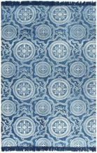 vidaXL Gulvsteppe kilim-vevet bomull med mønster 160x230 cm blå