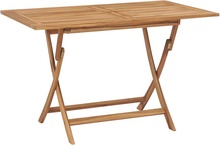 vidaXL Sammenleggbart hagebord 120x70x75 cm heltre teak