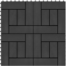 vidaXL Terrassebord 11 stk WPC 30x30 cm 1 kvm svart
