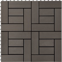 vidaXL Terrassebord 11 stk WPC 30x30 cm 1 kvm mørkebrun