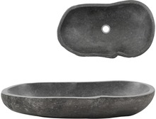 vidaXL Vaskeservant oval elvestein 60-70 cm