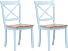 vidaXL Spisestoler 2 stk grå og lys heltre gummitre
