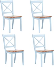 vidaXL Spisestoler 4 stk grå og lys heltre gummitre