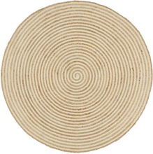 vidaXL Håndlaget juteteppe med spiral-design hvit 120 cm
