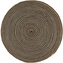 vidaXL Håndlaget juteteppe med spiral-design svart 90 cm