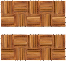 vidaXL Terrassebord Vertikalt Mønster 30 x 30 cm Akasie Sett med 20