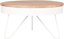 LABEL51 Tavolino da Salotto Saran 80x80x43 cm Legno/Bianco
