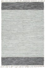vidaXL Håndvevet Chindi teppe lær 160x230 cm grå