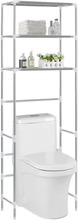 vidaXL Oppbevaringsstativ til toalett 3 etasjer sølv 53x28x169 cm