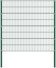 vidaXL Gjerdepanel med stolper jern 1,7x1,6 m grønn