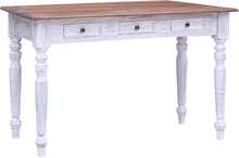 vidaXL Skrivebord med skuffer hvit 117x57x75 cm gjenvunnet heltre