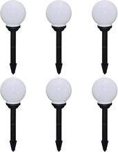 vidaXL Utendørs LED-lamper for hagesti 6 stk 20 cm med jordpinne