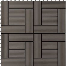 vidaXL Terrassebord 22 stk 30x30 cm 2 kvm WPC mørkebrun
