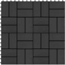 vidaXL Terrassebord 22 stk 30x30 cm 2 kvm WPC svart