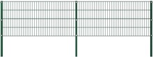 vidaXL Gjerdepanel med stolper jern 3,4x0,8 m grønn