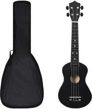 vidaXL Sopran-ukulele sett med veske for barn svart 23