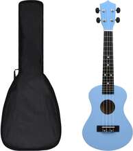 vidaXL Sopran-ukulele sett med veske for barn babyblå 23