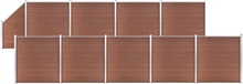 vidaXL Gjerdesett WPC 9 firkantet + 1 slisset 1657x186 cm brun