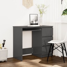 vidaXL Skrivebord høyglans grå 90x45x76 cm sponplate