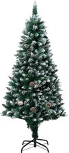 vidaXL Kunstig juletre med furukongler og hvit snø 150 cm