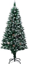 vidaXL Kunstig juletre med furukongler og hvit snø 180 cm