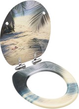 vidaXL Tavoletta WC a Chiusura Ammortizzata in MDF Design Spiaggia