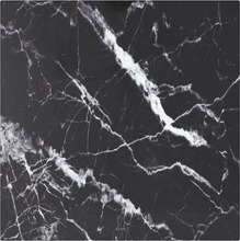 vidaXL Bordsskiva svart 40x40 cm 6 mm härdat glas med marmortextur