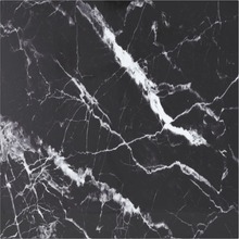 vidaXL Bordsskiva svart 70x70 cm 6 mm härdat glas med marmortextur