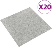 vidaXL Teppefliser gulv 20 stk 5 m² 50x50 cm lysegrå