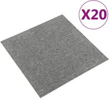 vidaXL Teppefliser gulv 20 stk 5 m² 50x50 cm grå