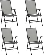 vidaXL Sammenleggbare stoler netting 4 stk stål antrasitt