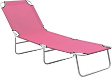 vidaXL Sammenleggbar solseng stål og stoff rosa