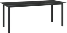 vidaXL Trädgårdsbord svart 190x90x74 cm aluminium och glas