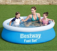 Bestway Set Piscina Gonfiabile Fast Rotonda 183x51 cm Blu