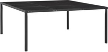 vidaXL Trädgårdsbord svart 170x170x74,5 cm stål och glas